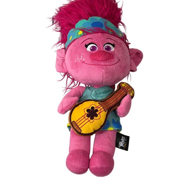 Trolls Poppy World Tour 14” Plush Doll Pink Guitar Stuffed Animal - Picture 1 of 12